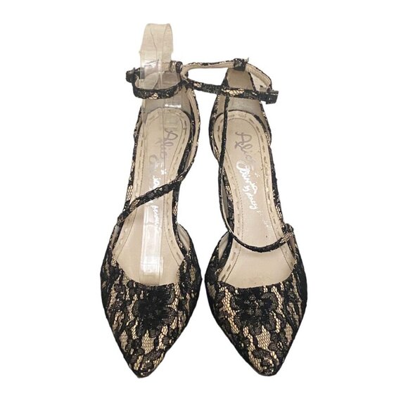 Alice & Olivia Delila Lace Ankle Strap Stiletto Heels Size 8 - Picture 3 of 8